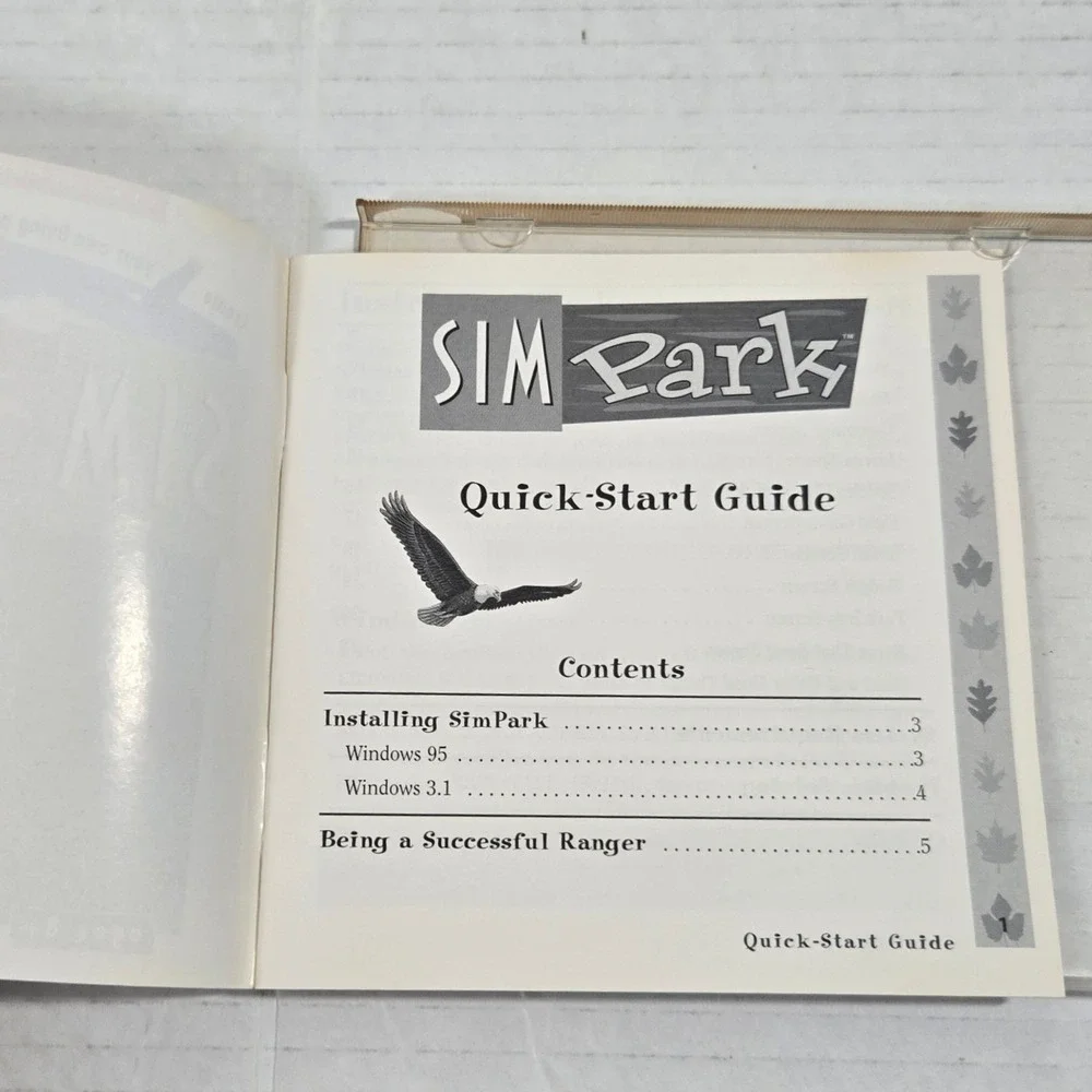 VTG SimPark PC CD ROM Game 1998 Maxis Kids Windows 95 Retro Simulation Complete